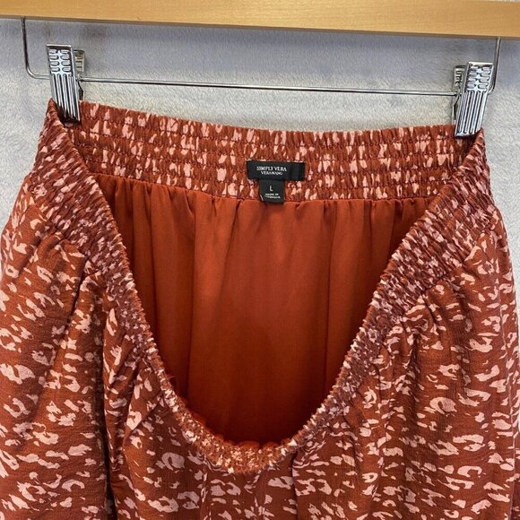 Simply Vera Vera Wang Midi Skirt Womens Size Large Sharkbite Hem Burnt Orange - Picture 14 of 14